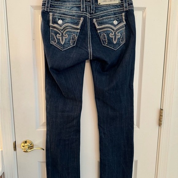Rock Revival Dark Blue Easy Boot Kai jeans. Size 27 Rise 9” Inseam 32.5” - Picture 4 of 6